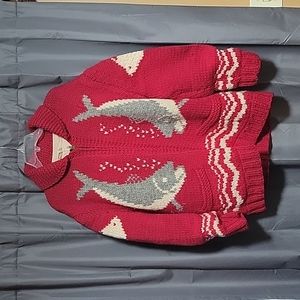 Handmade Lined Red Fisherman Sweater